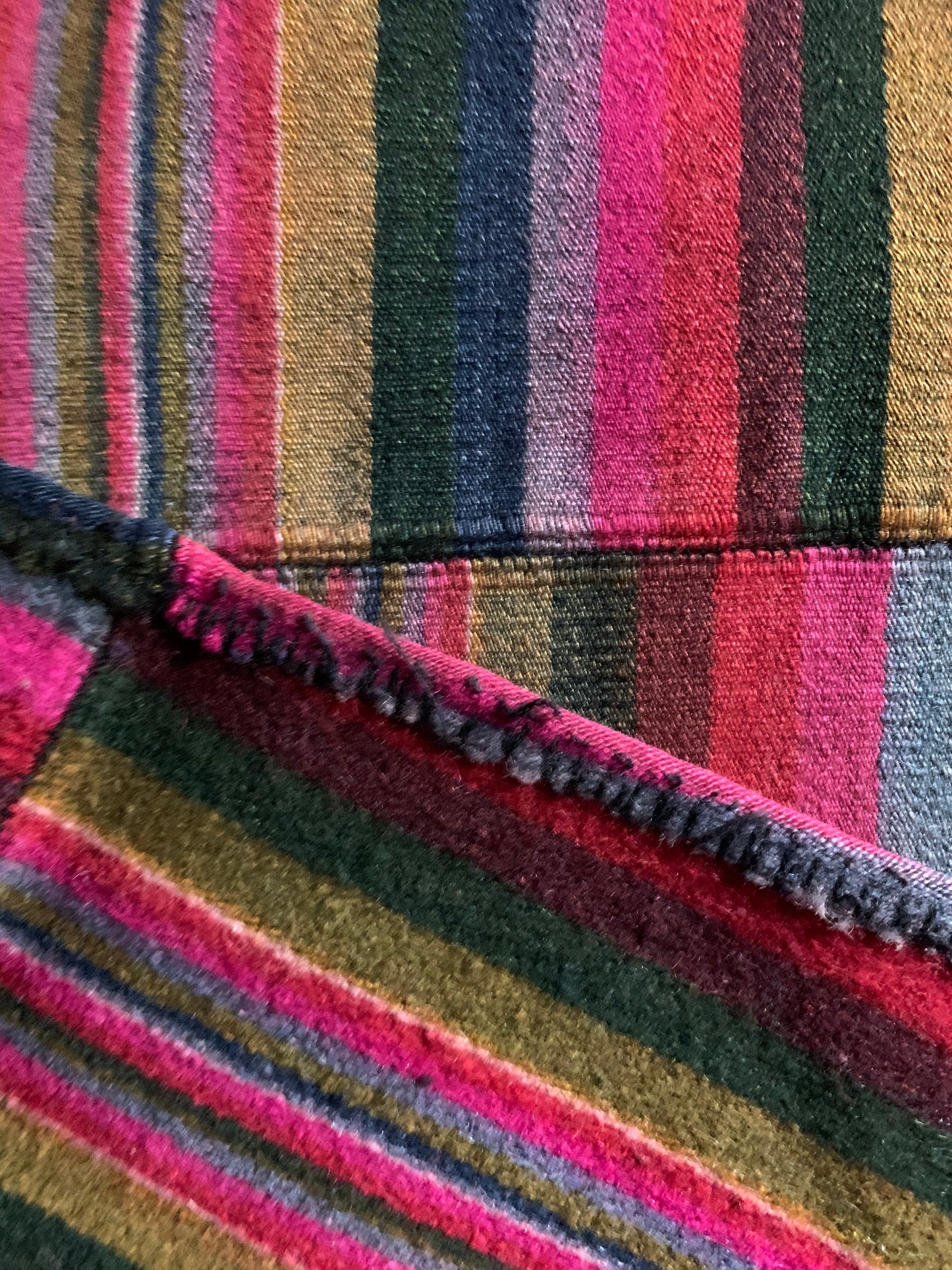 An antique Tibetan woman’s hand-woven, woolen apron - pangden.