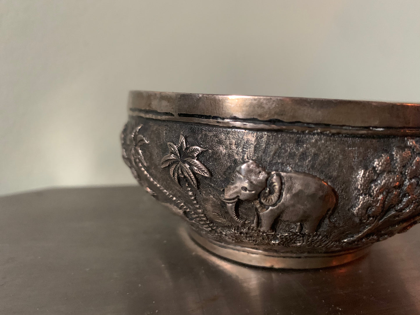 Silver repousse bowl