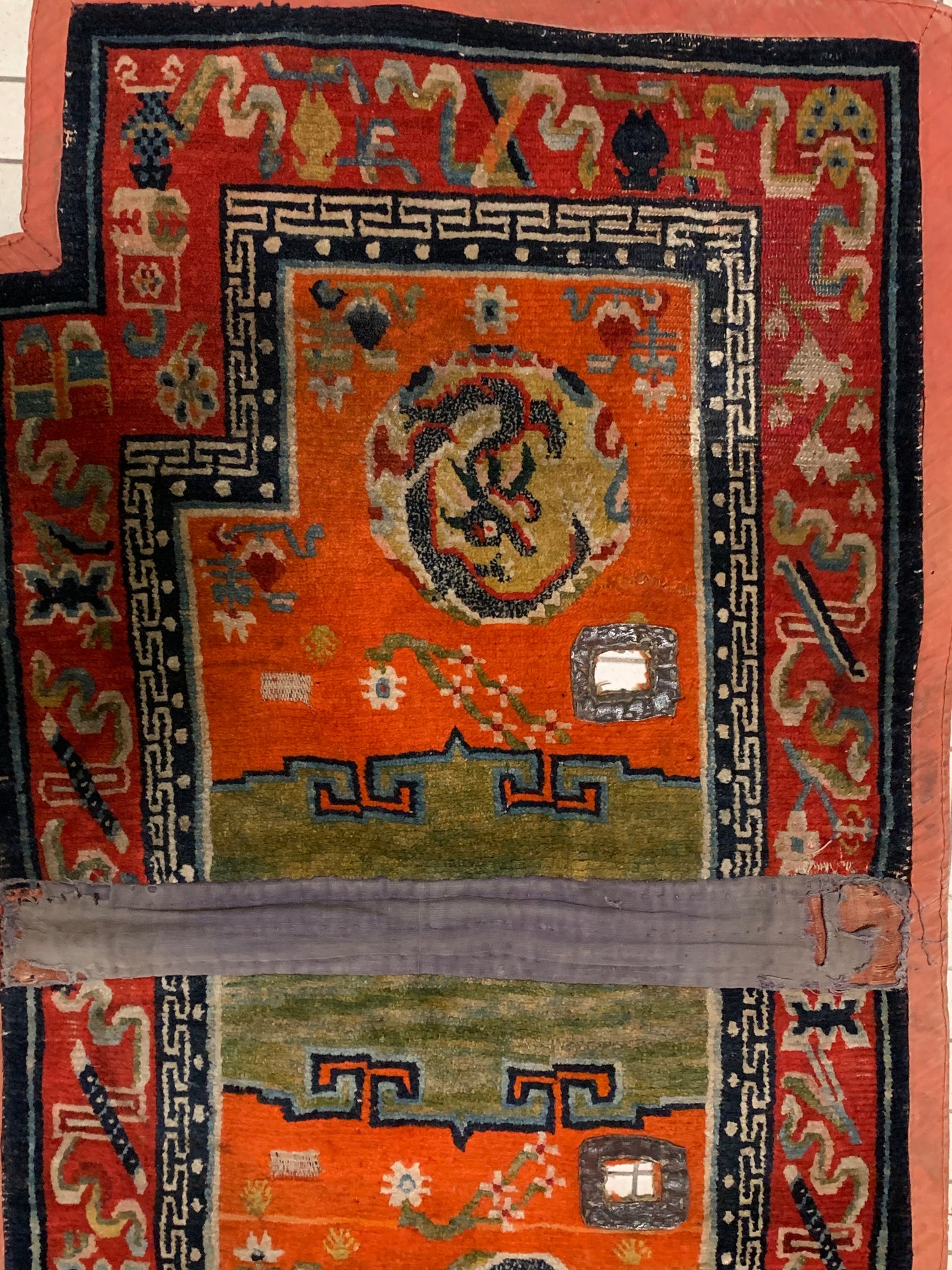 An antique Tibetan saddle rug