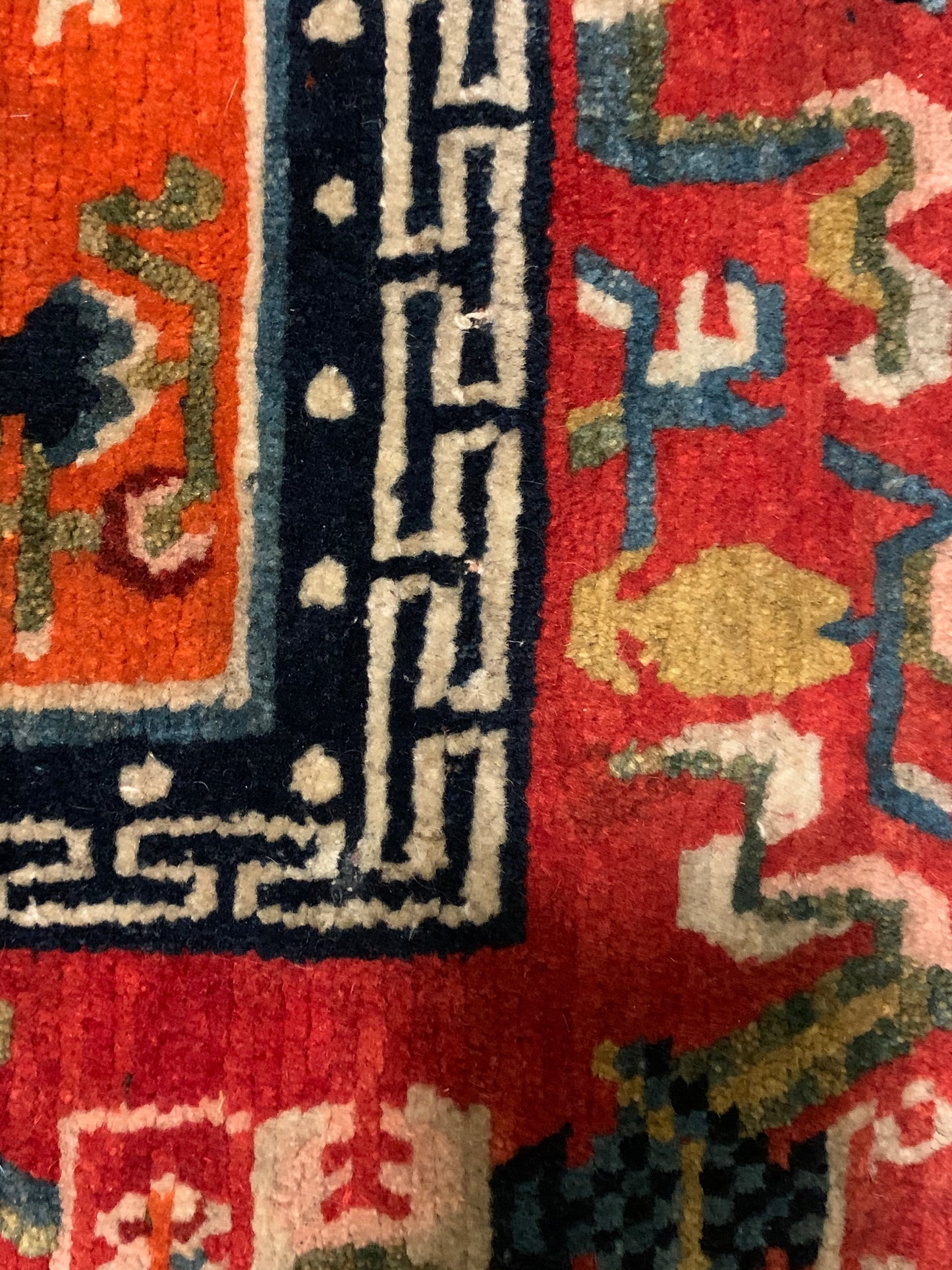 An antique Tibetan saddle rug