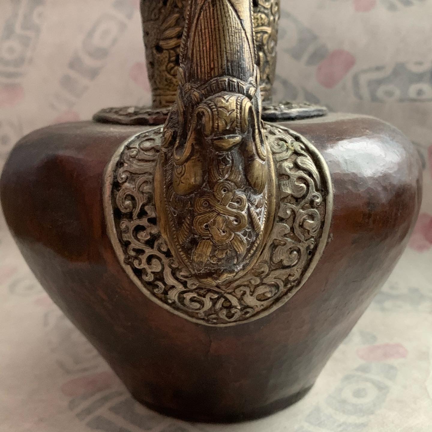 An antique Tibetan bronze teapot