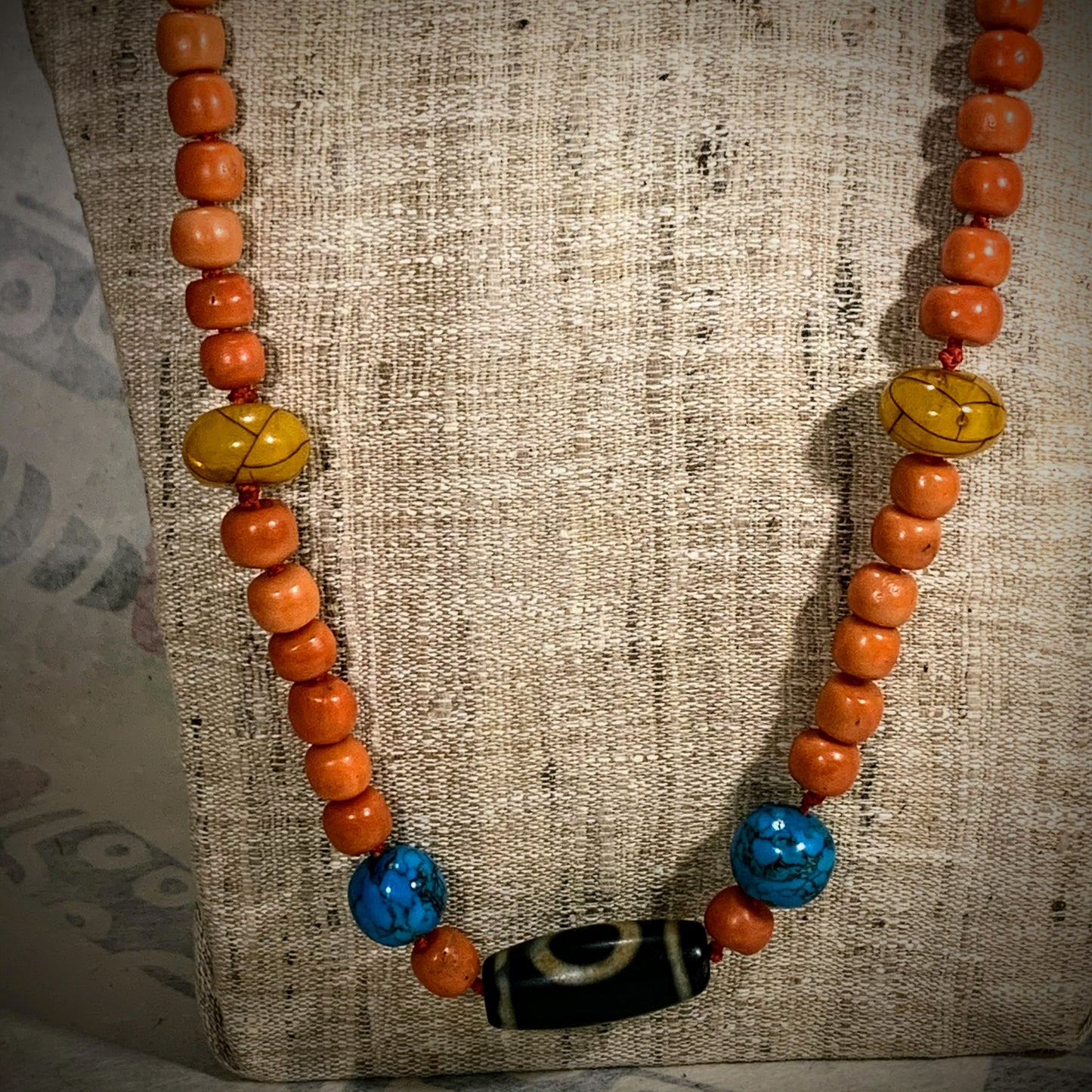 Necklace with vintage beads