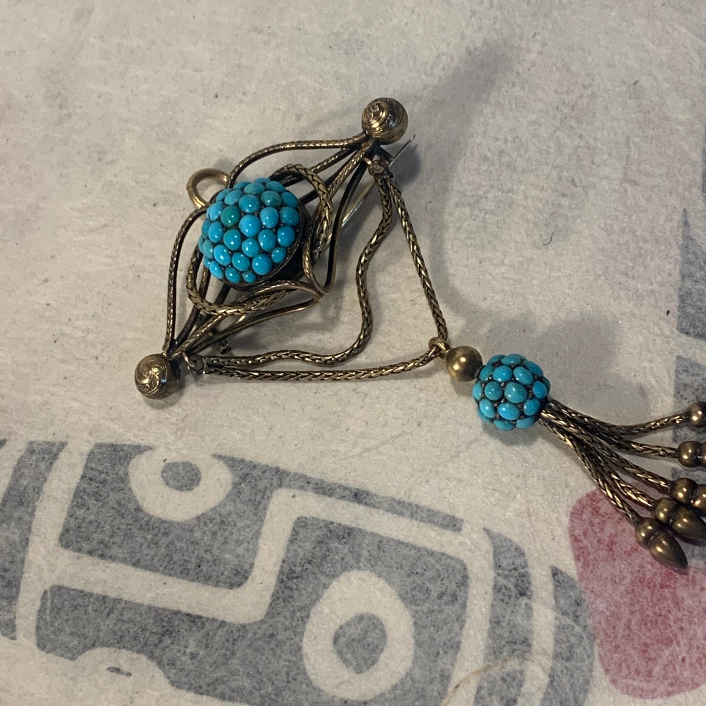 Vintage turquoise brooch