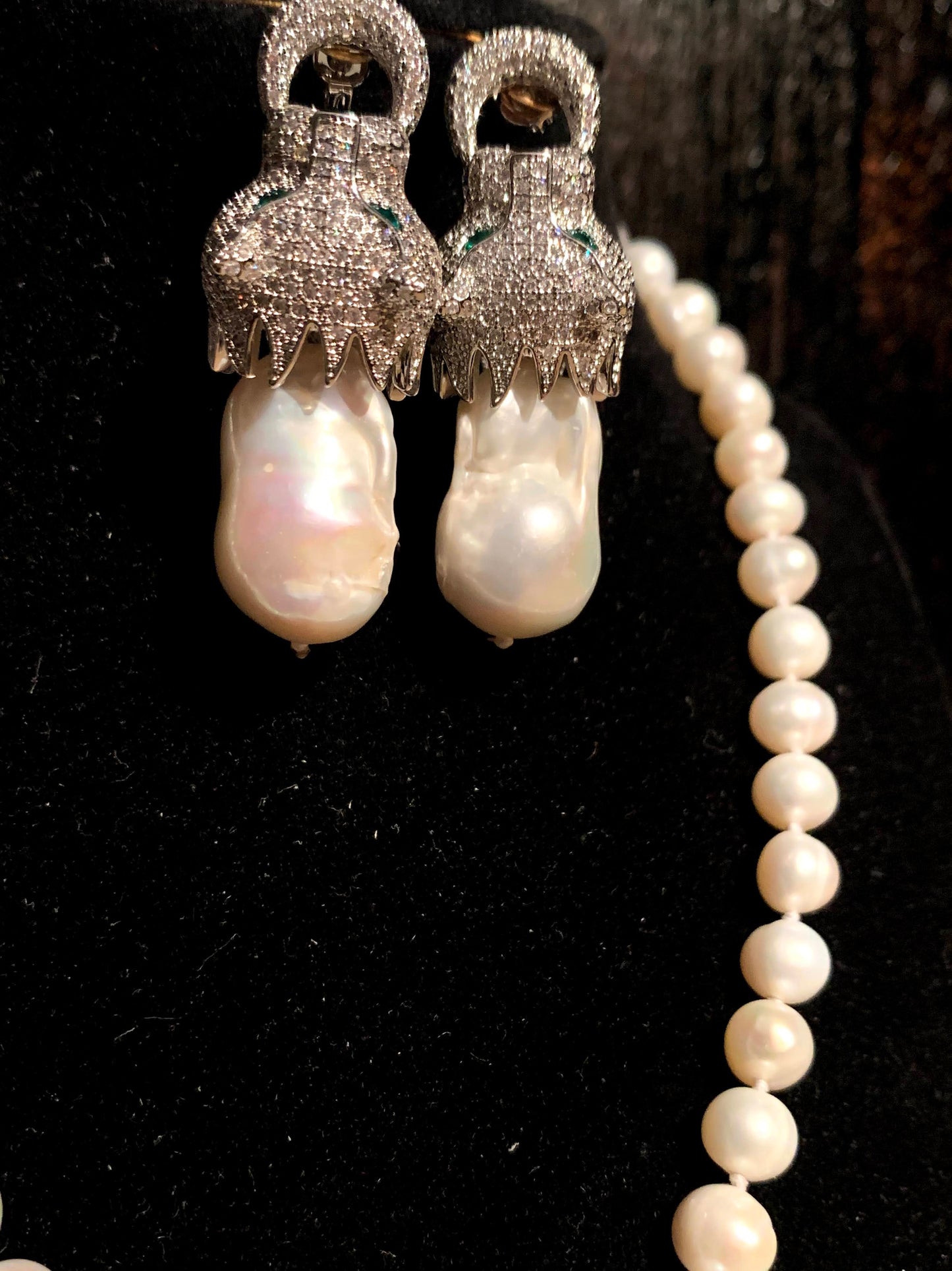 A Panther ear ring and necklace