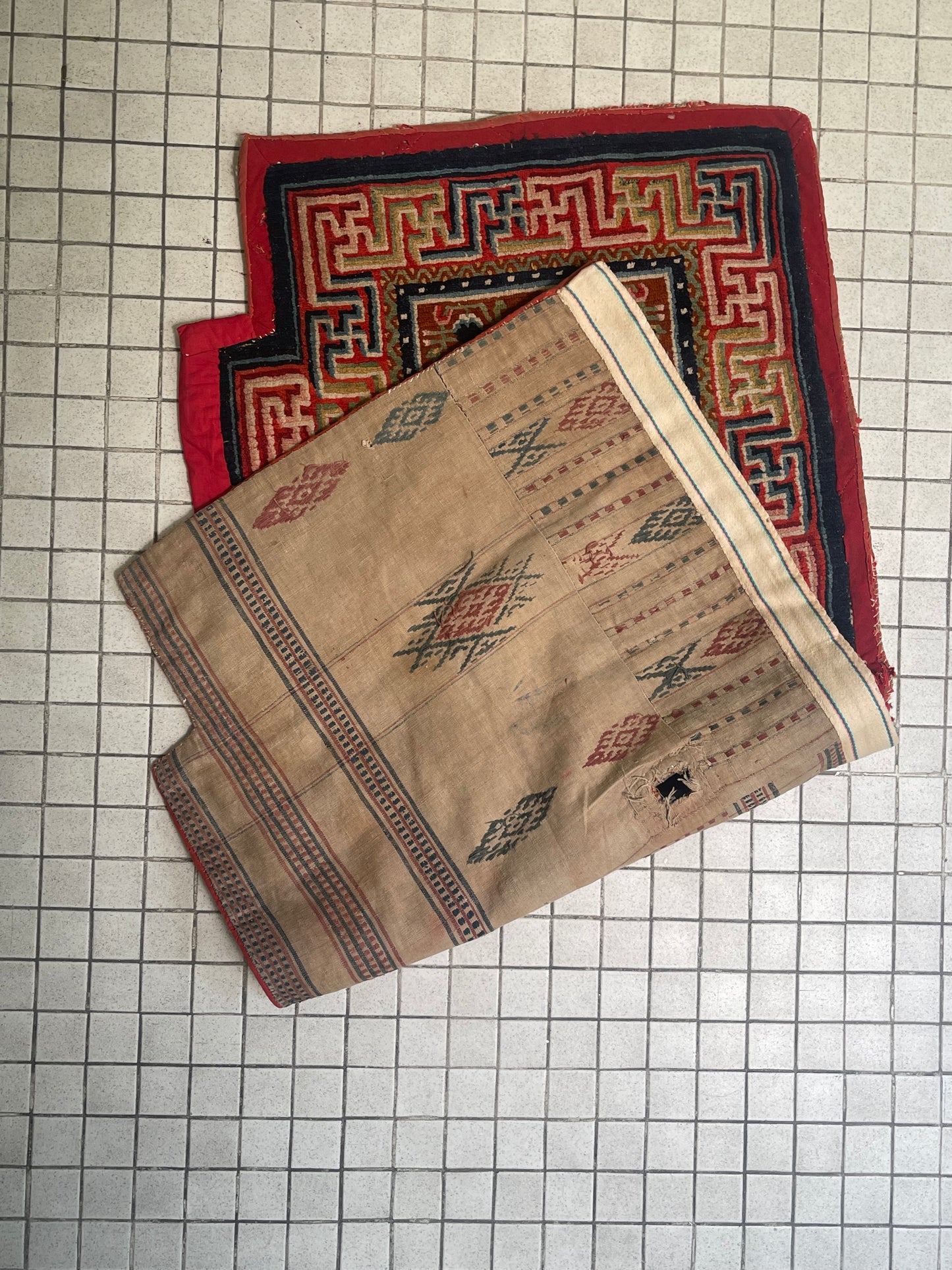 An antique Tibetan saddle rug