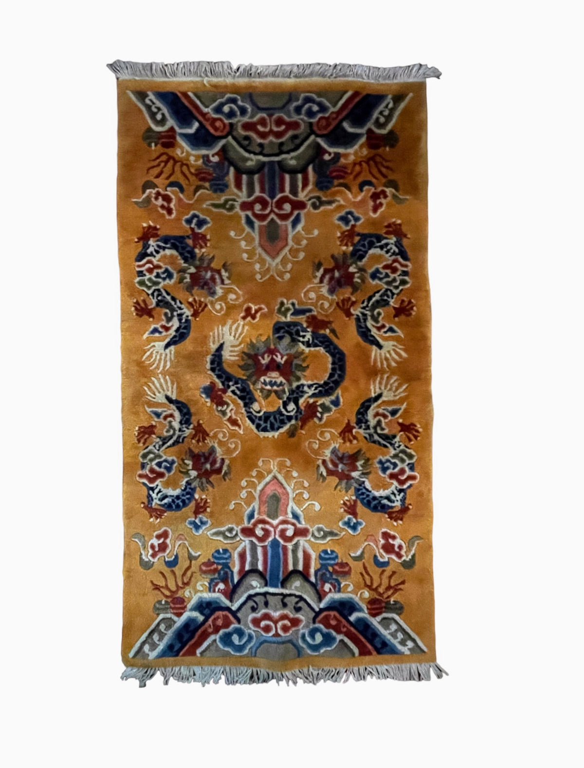 A mid-late 20th C. Dragon rug