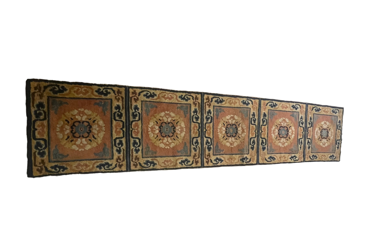 A pair of antique monastery runner carpets