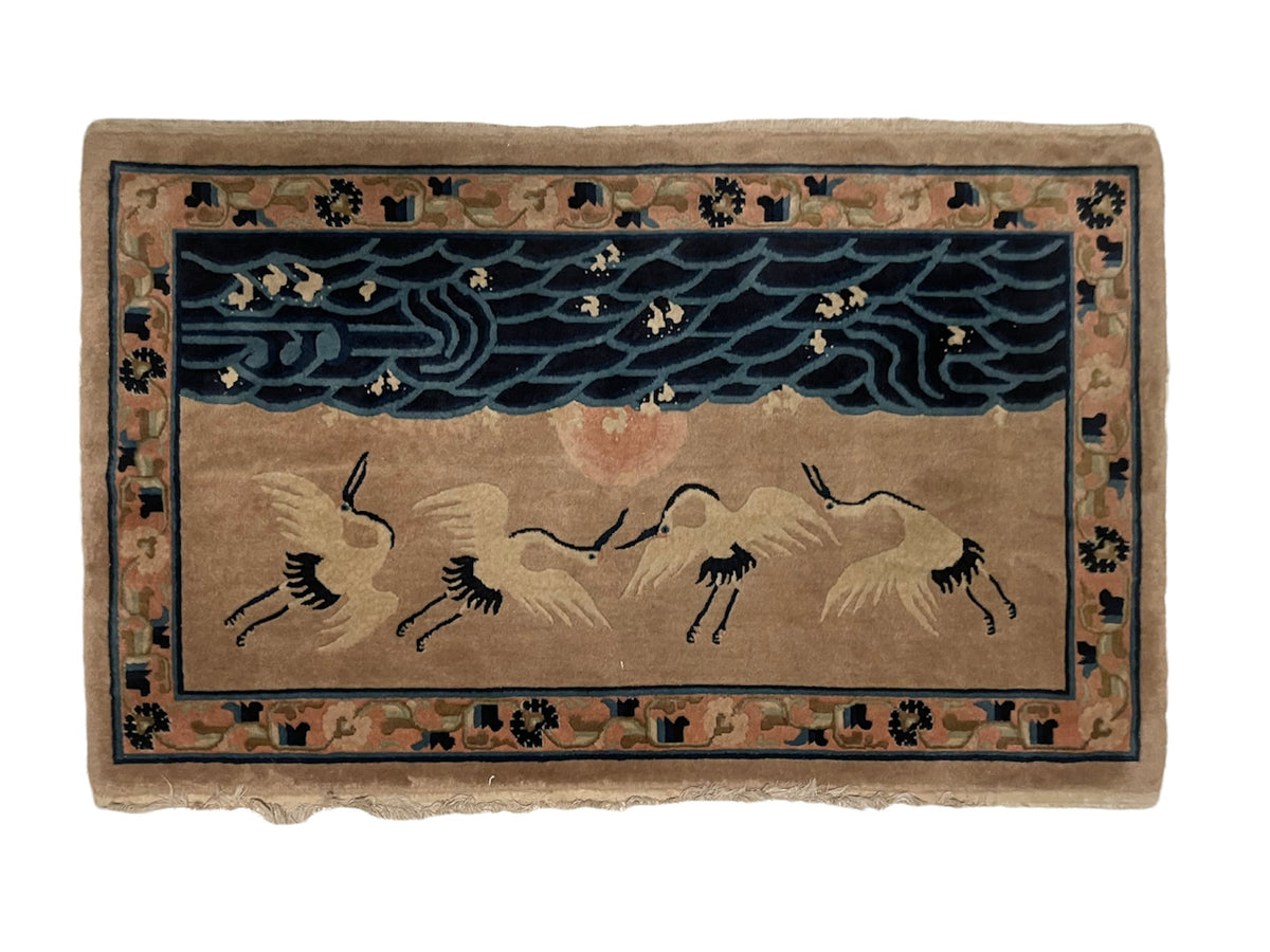 An antique Chinese pictorial rug