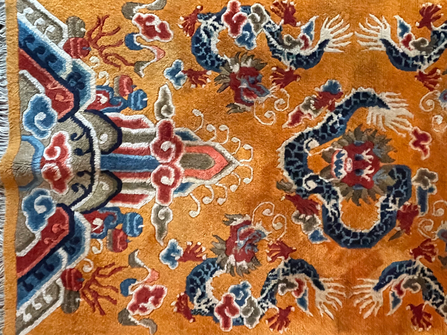 A mid-late 20th C. Dragon rug