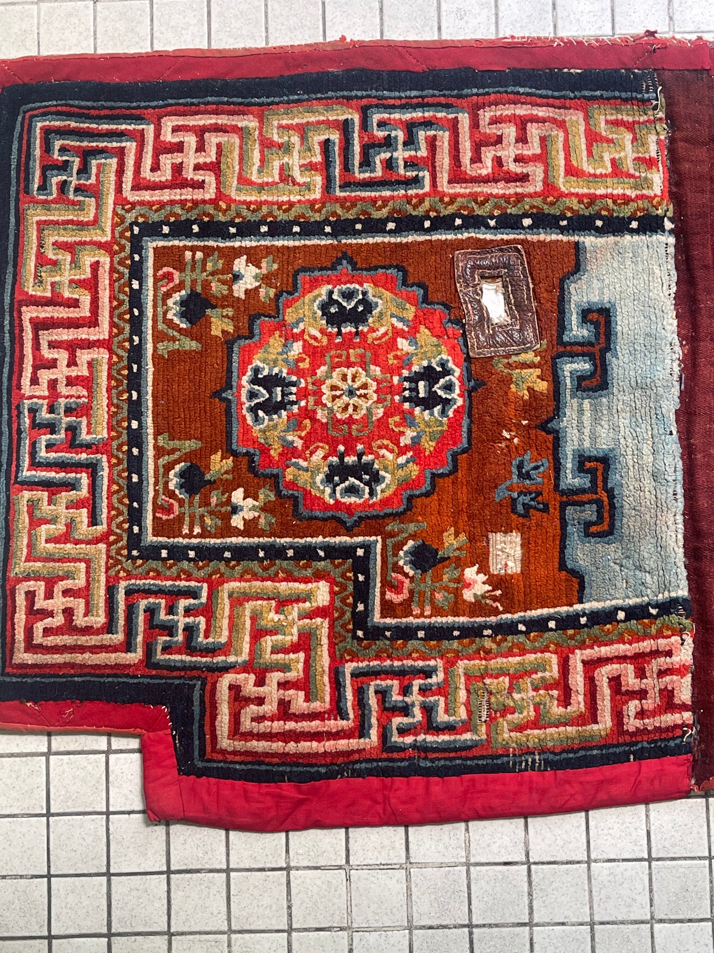 An antique Tibetan saddle rug