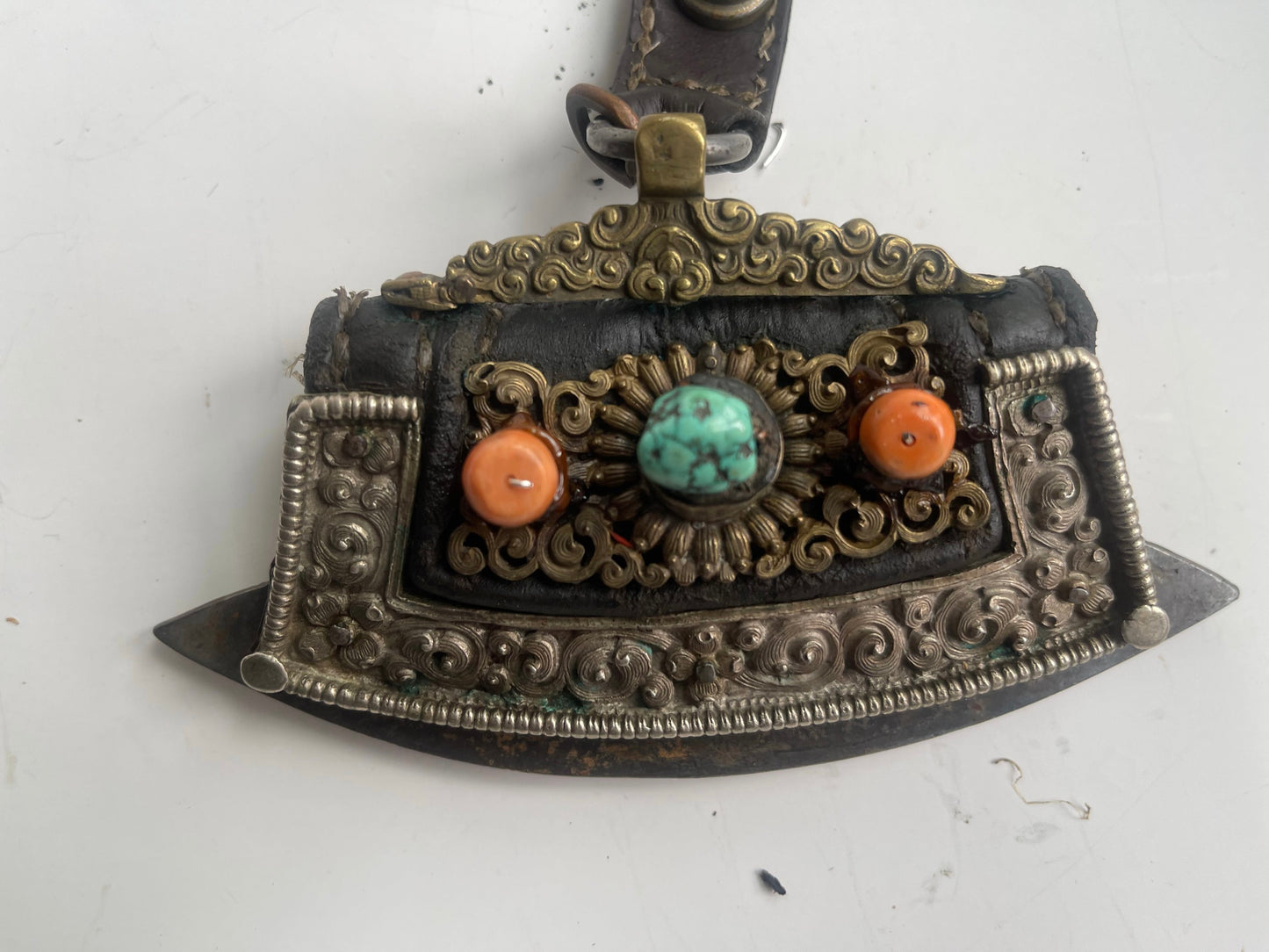 Antique Tibetan belt pendants- mechak or flint purses