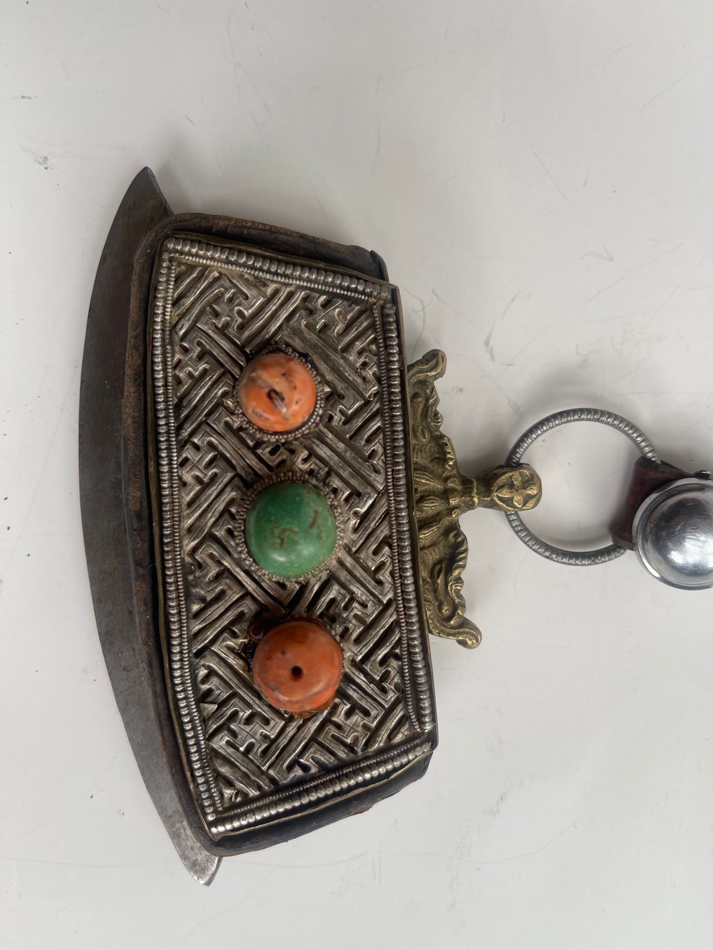 Antique Tibetan belt pendants- mechak or flint purses