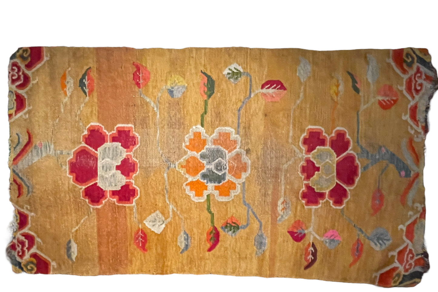 19th C./20th Century rare antique Tibetan floral rug