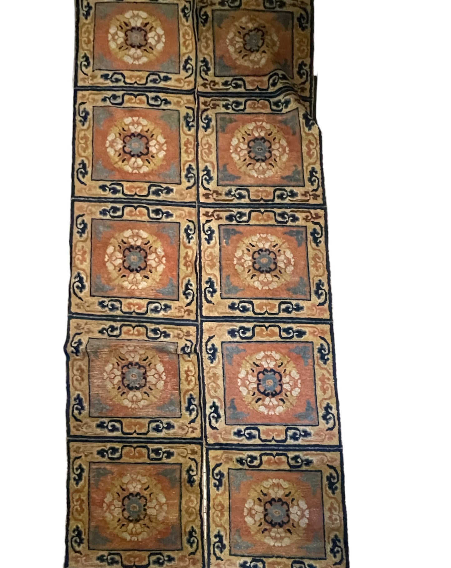 A pair of antique monastery runner carpets