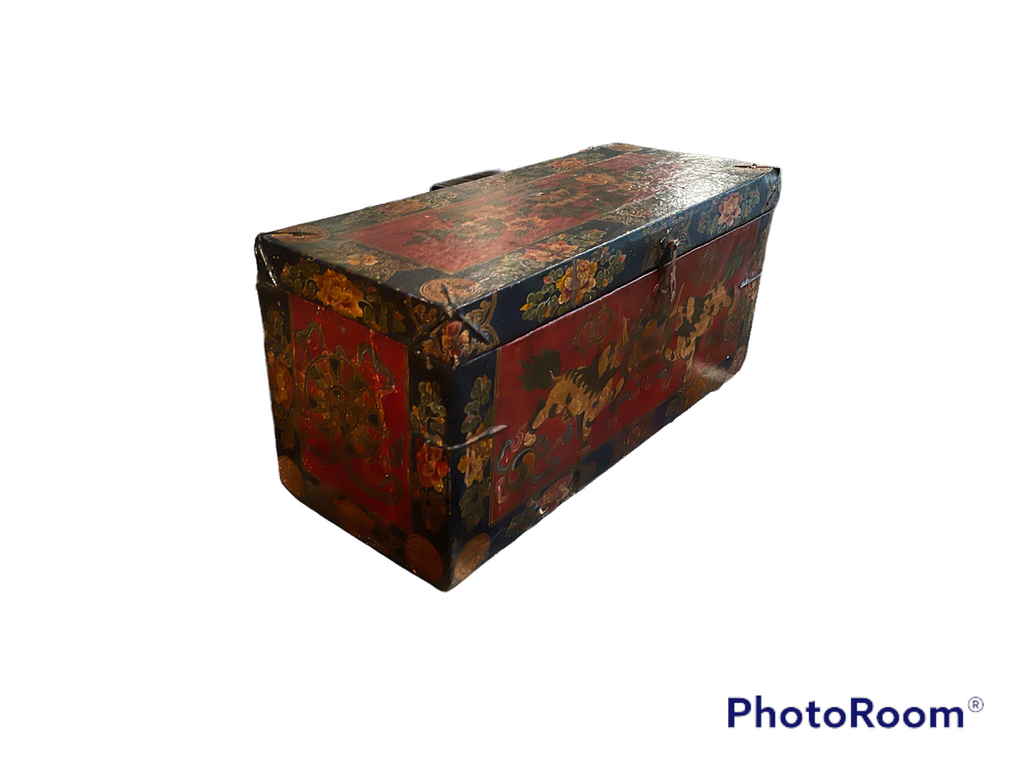 An antique Tibetan wooden chest