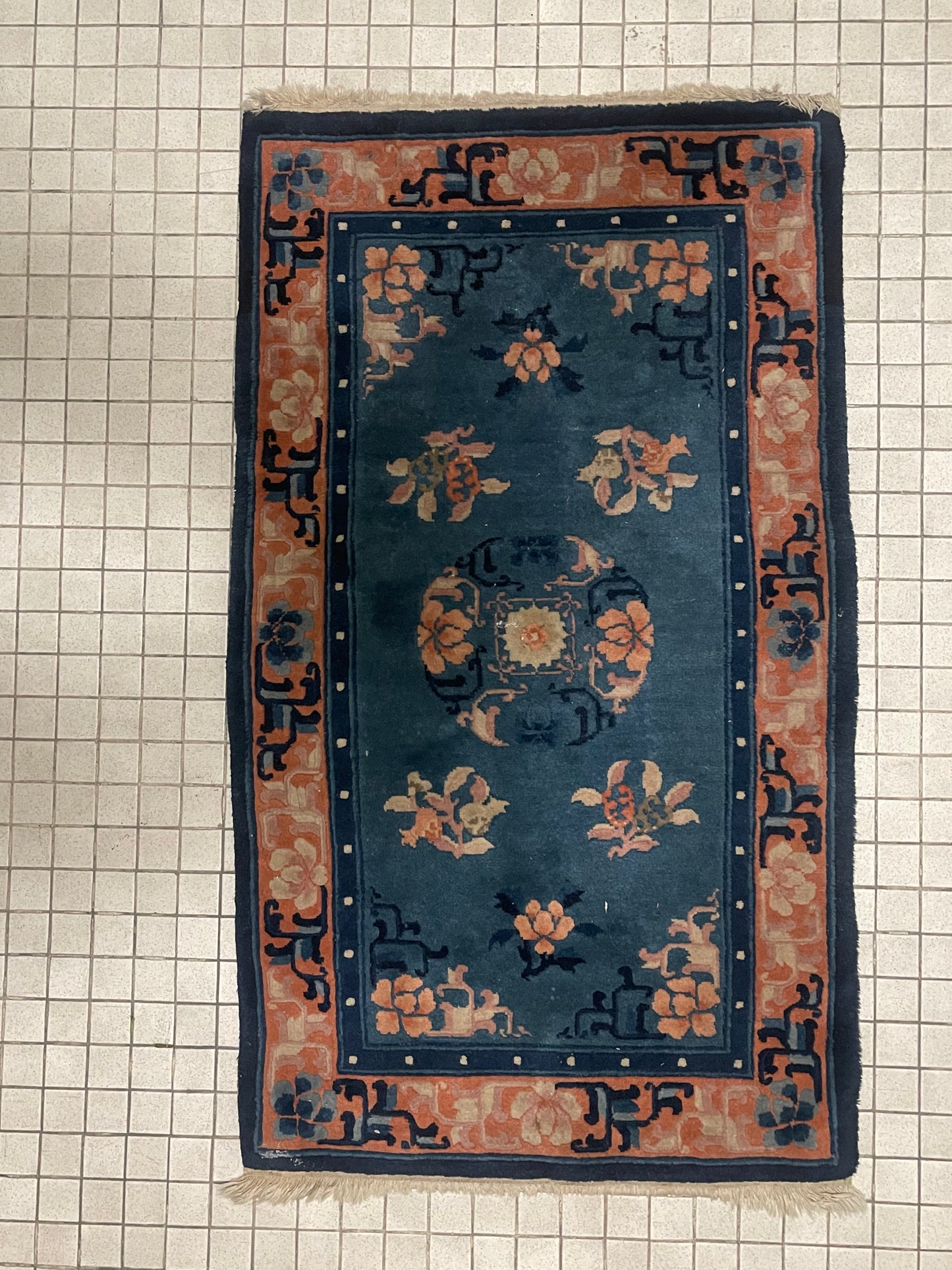 A vintage Chinese art-deco rug