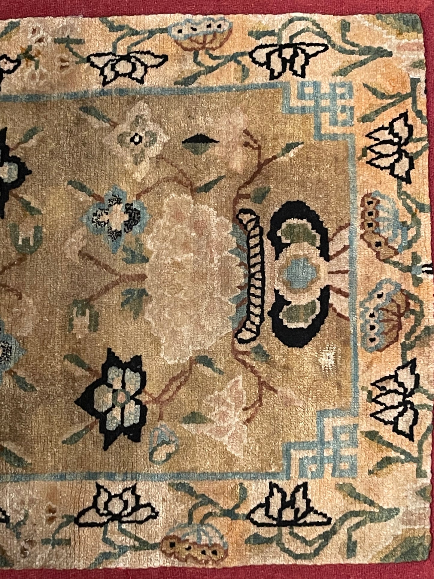 An antique Tibetan meditation rug
