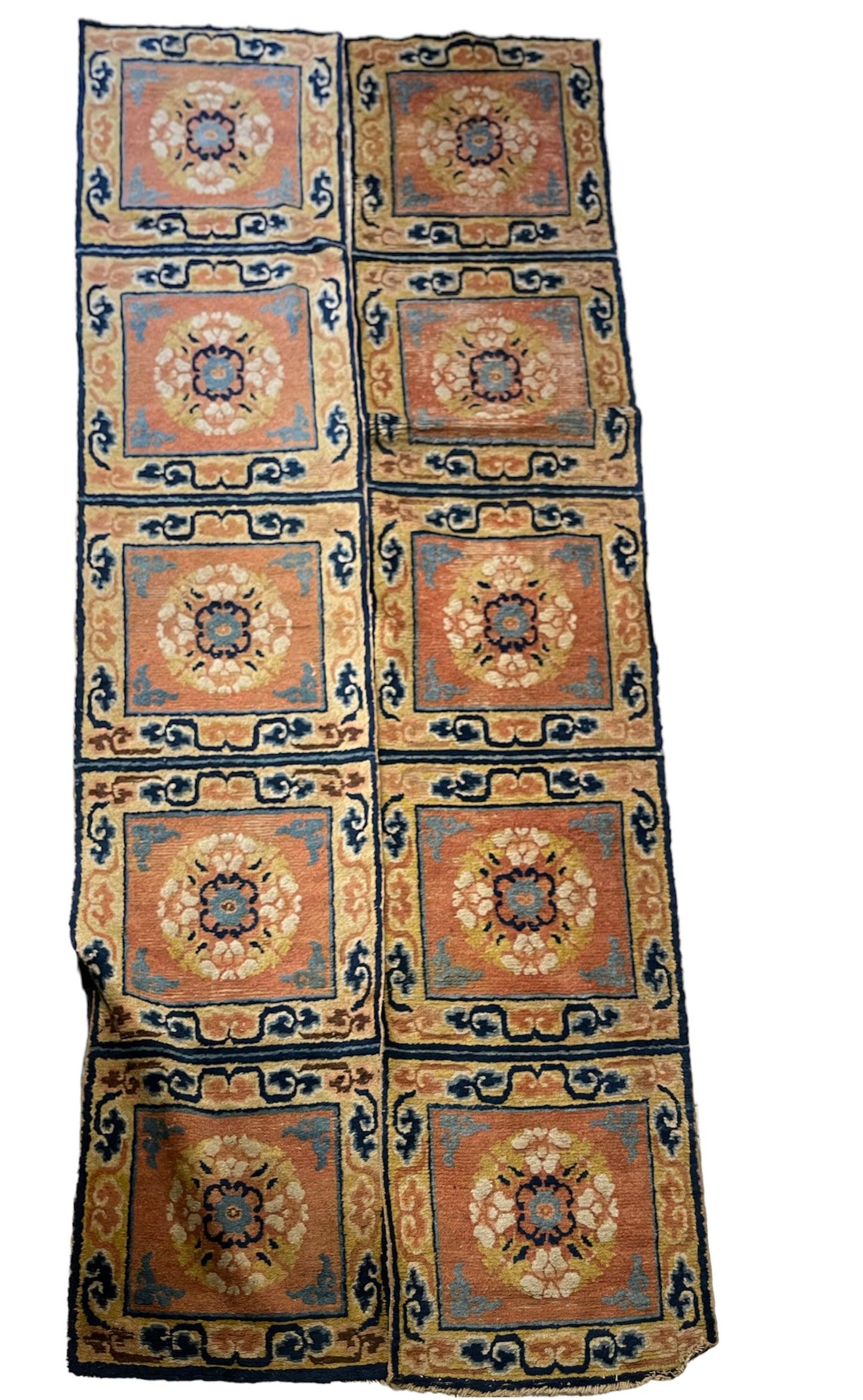 A pair of antique monastery runner carpets