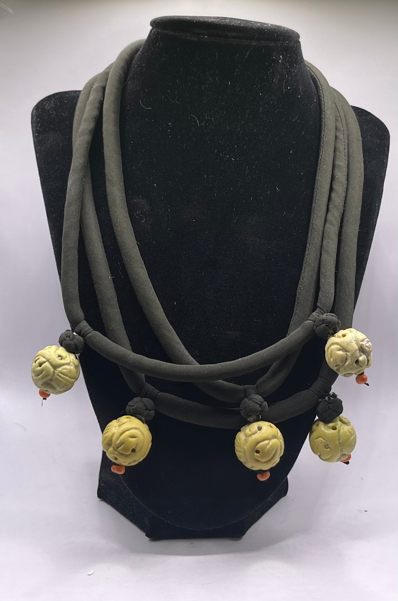 Necklace with vintage shou beads