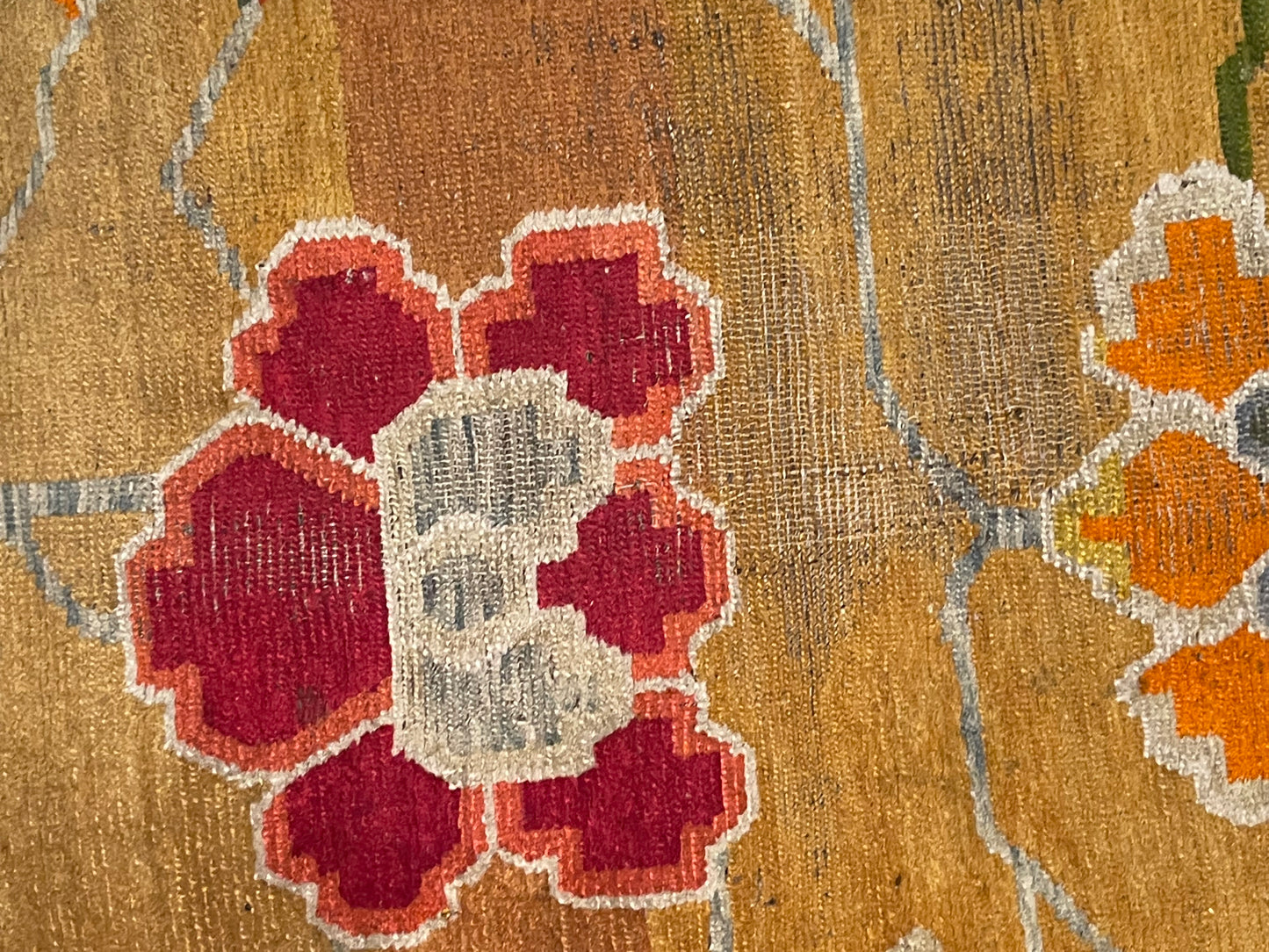19th C./20th Century rare antique Tibetan floral rug