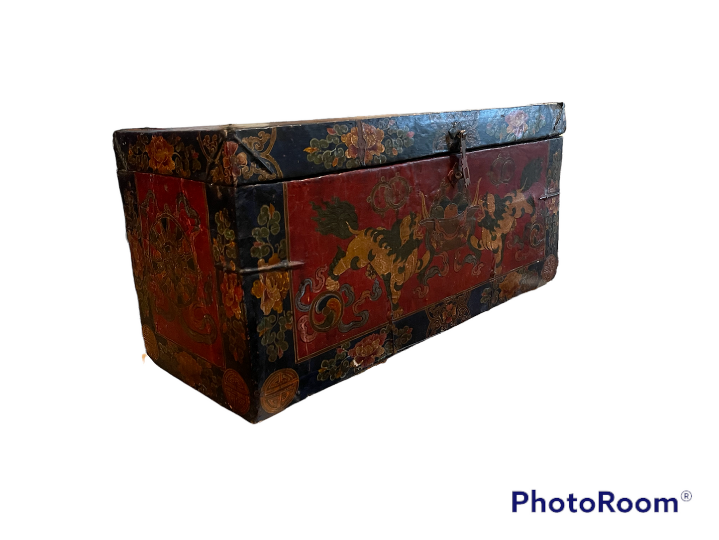 An antique Tibetan wooden chest