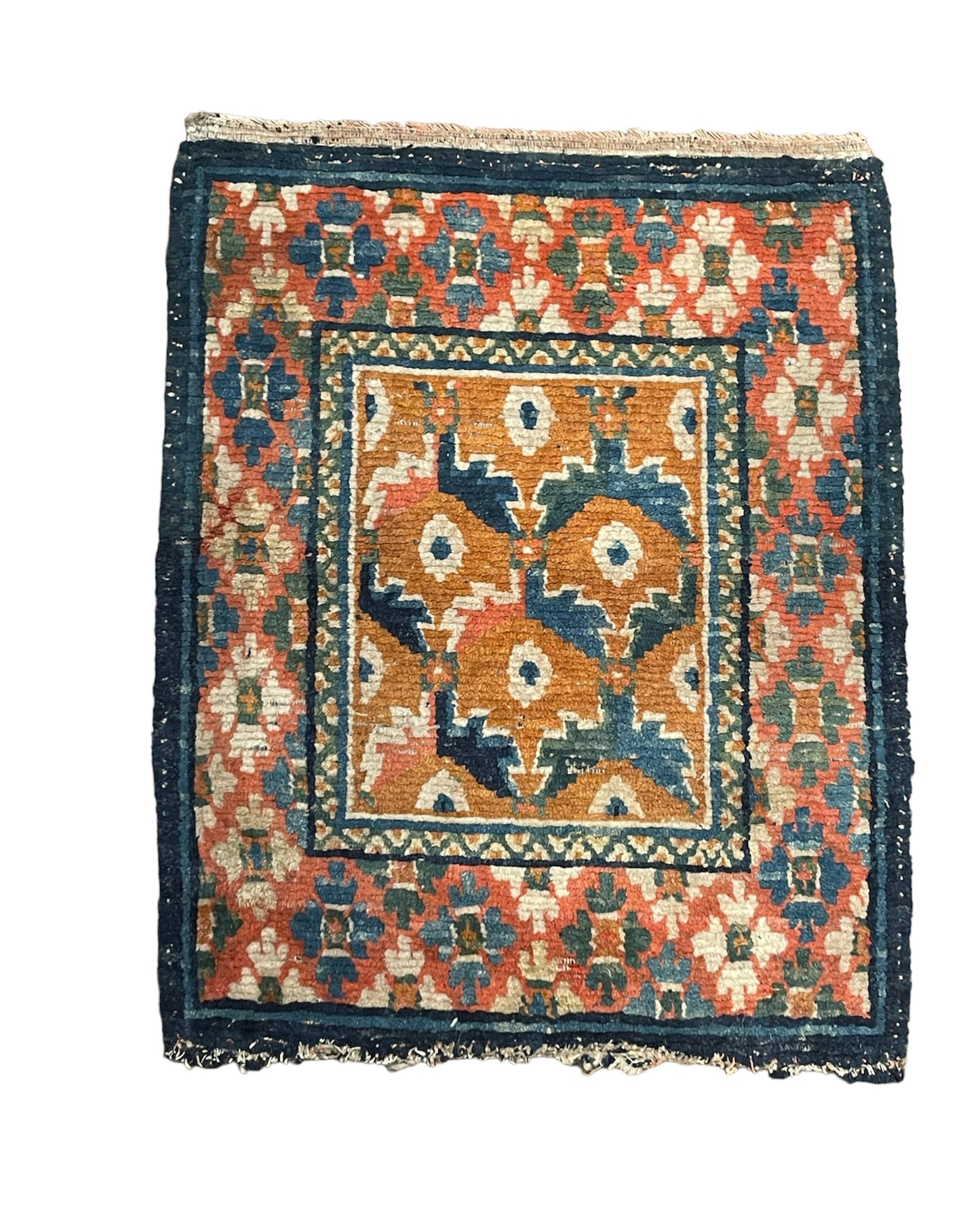 Antique Tibetan saddle rug