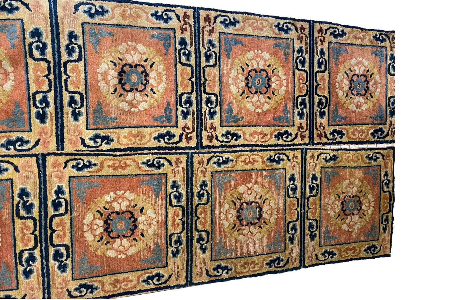 A pair of antique monastery runner carpets