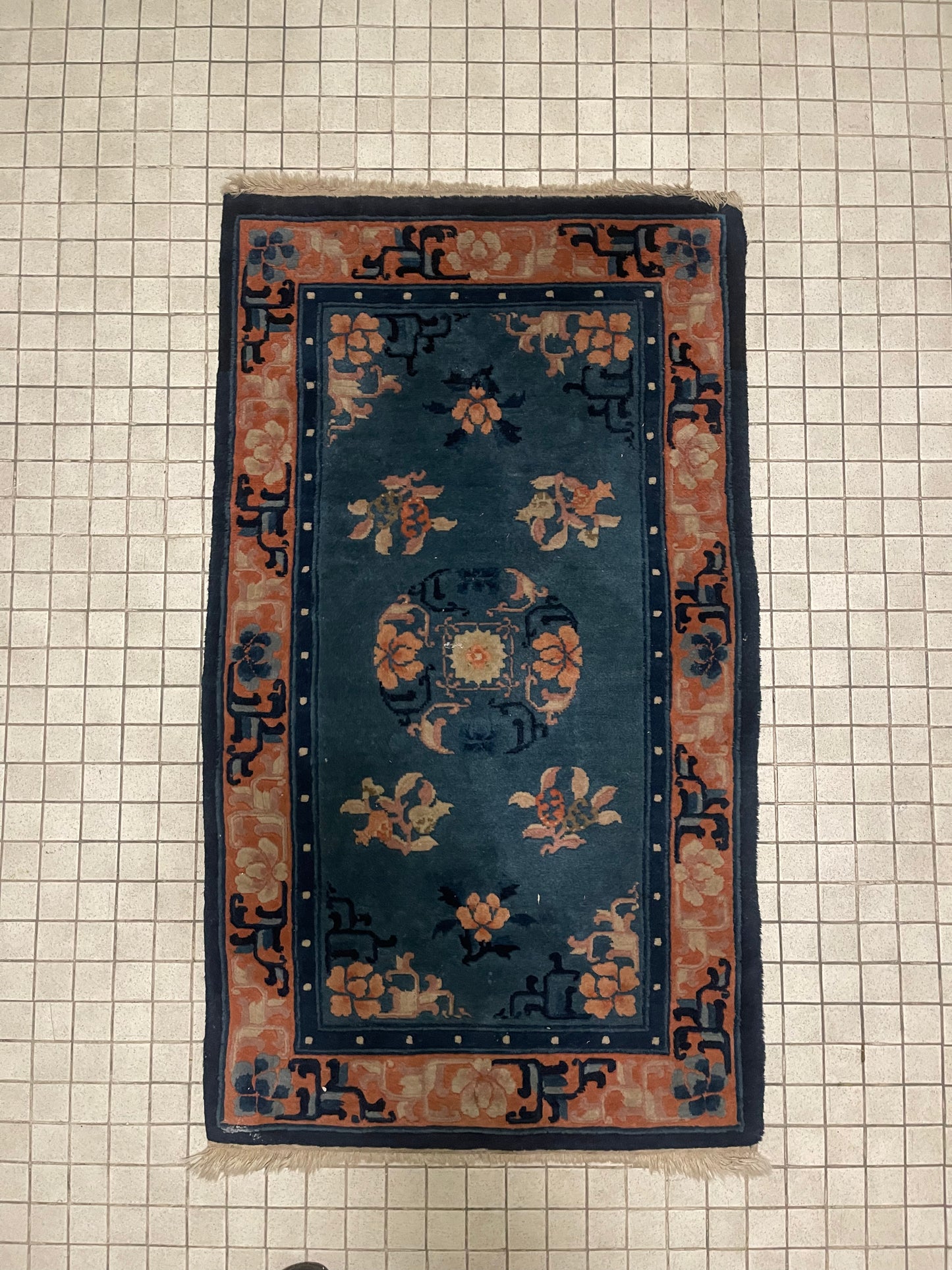 A vintage Chinese art-deco rug