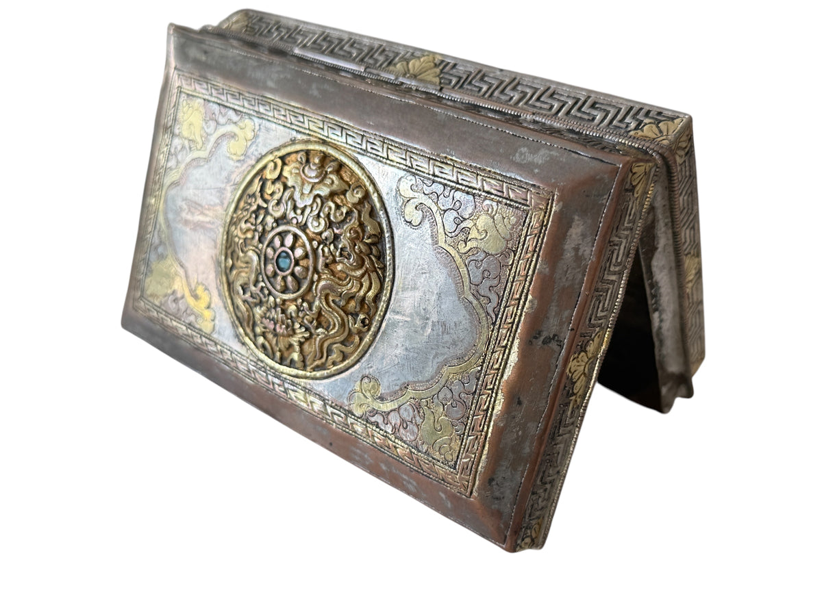 Antique silver and gilded silver Bhutanese betel nut box
