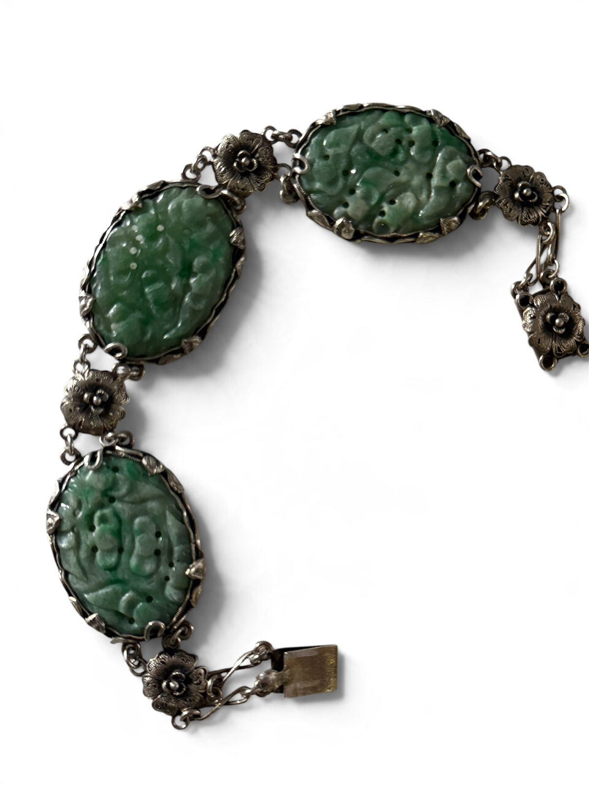 Vintage Jade and silver bracelet