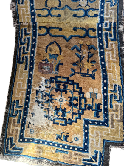 Antique Tibetan saddle rug