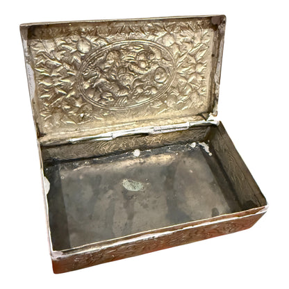 A silver repousse box