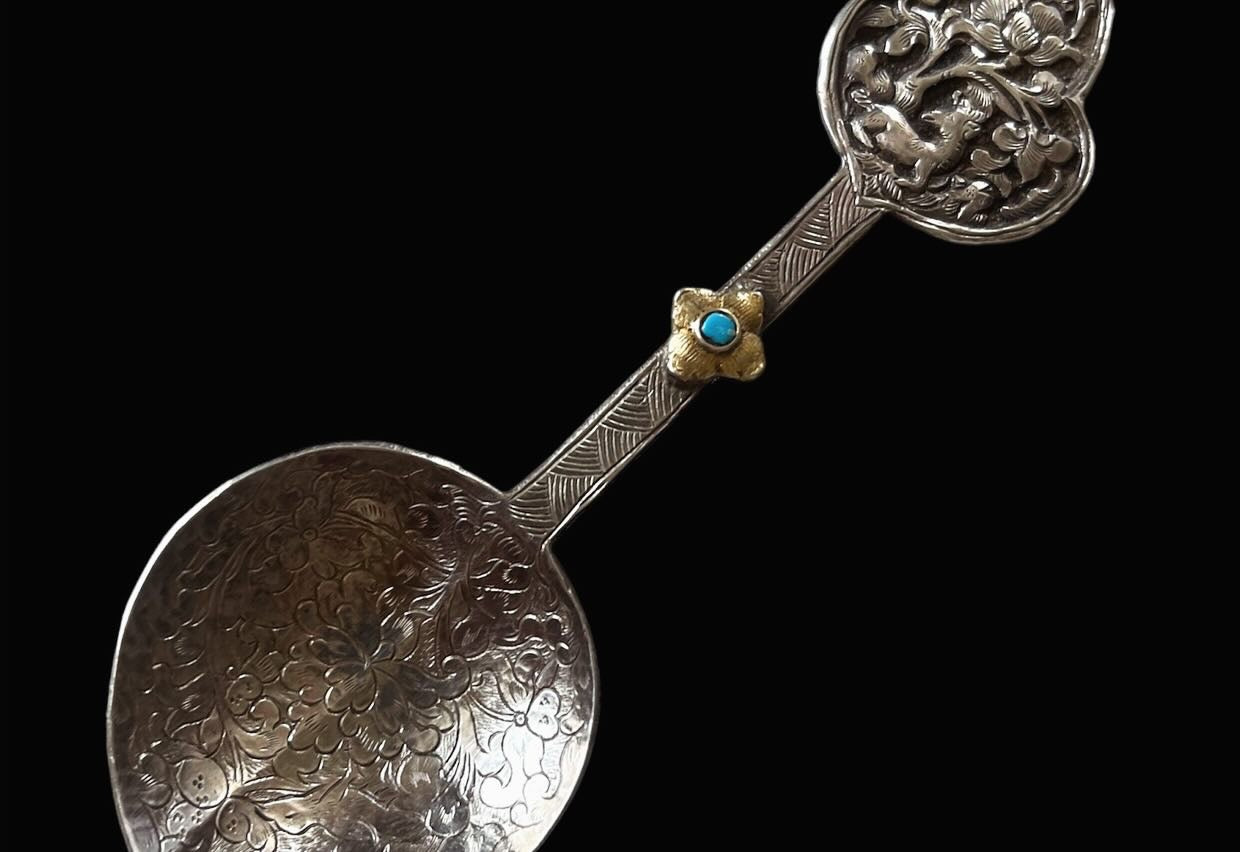 Antique Tibetan silver spoons