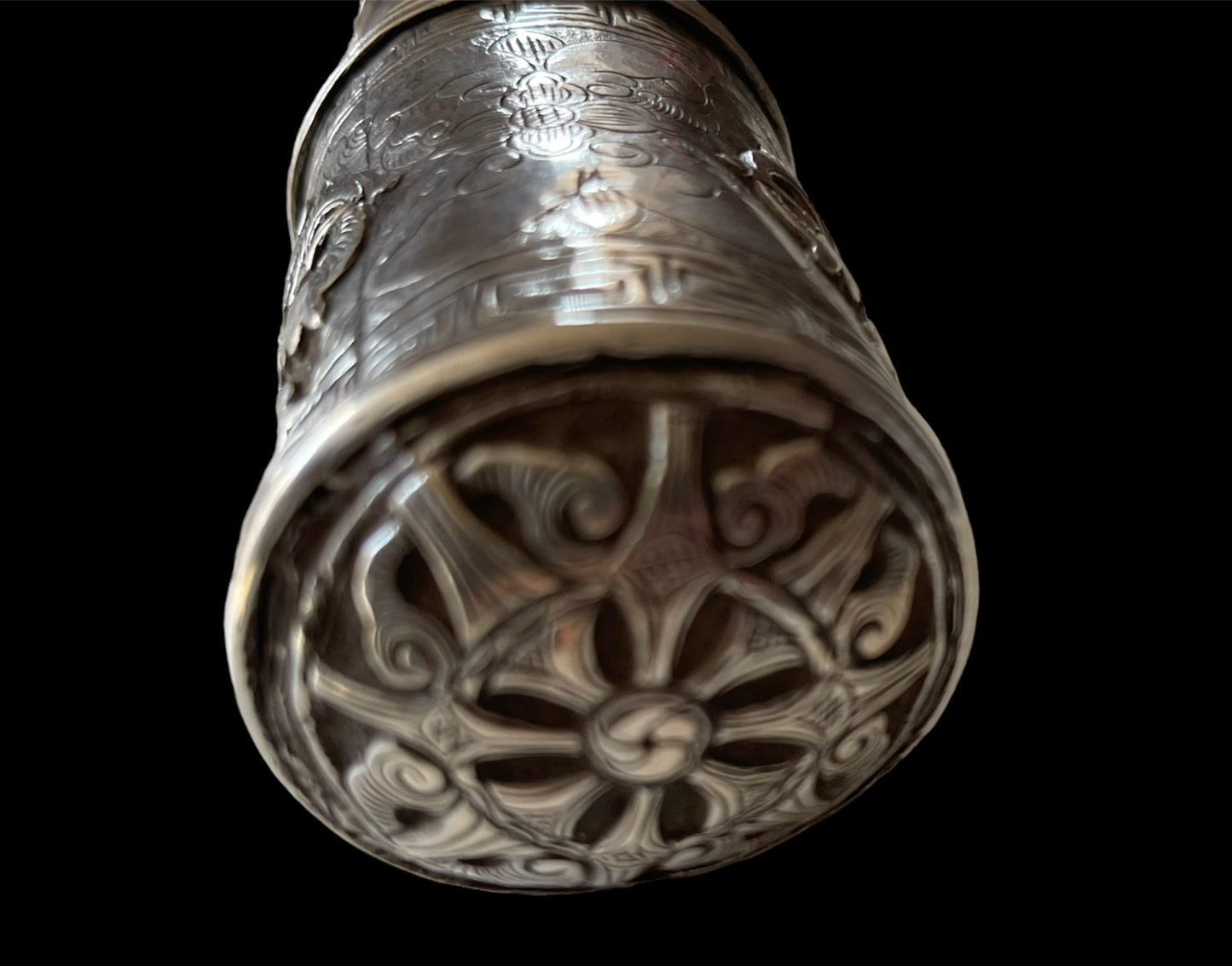 An antique Tibetan silver document holder