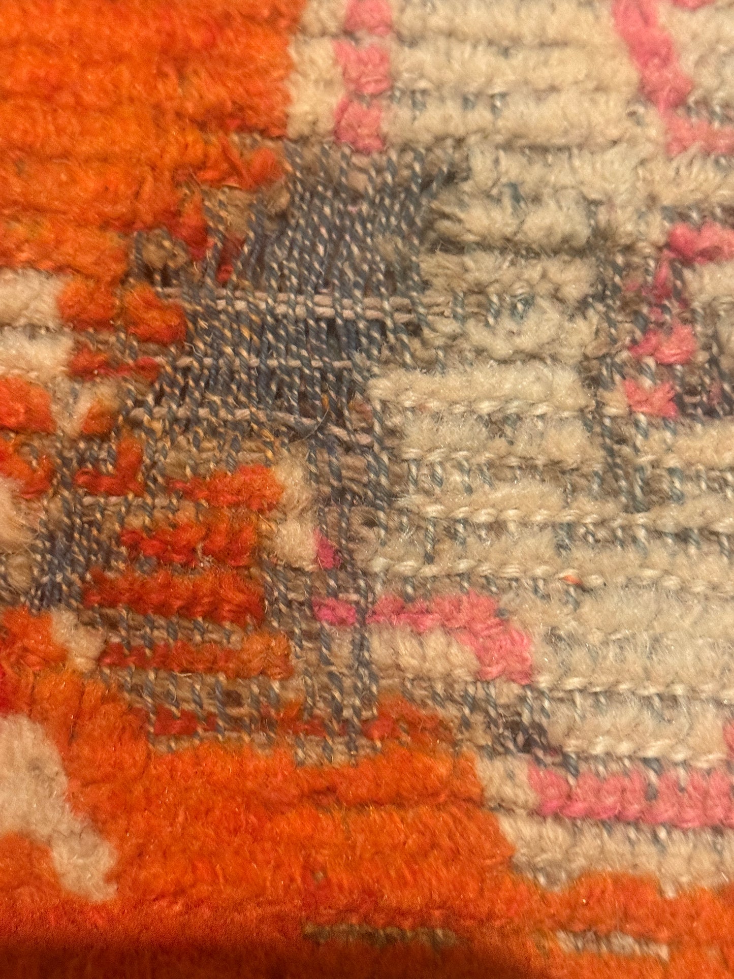 A 19th C., unique antique Tibetan dragon rug