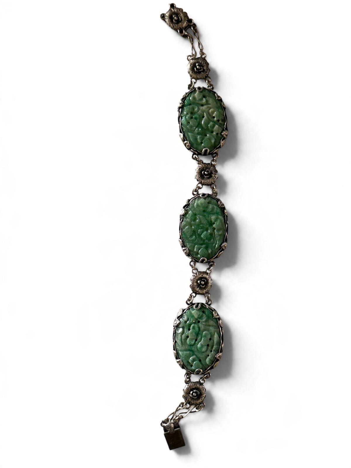 Vintage Jade and silver bracelet