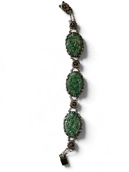 Vintage Jade and silver bracelet