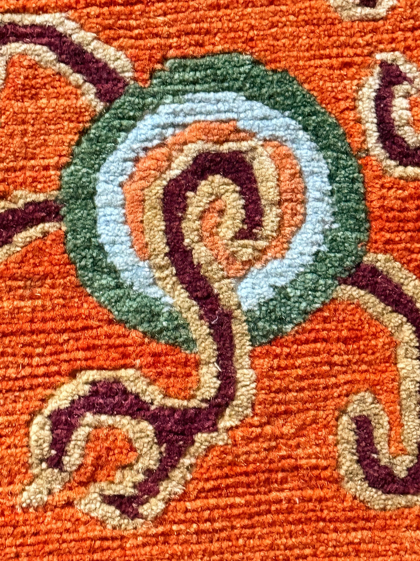 A vintage Tibetan dragon door rug