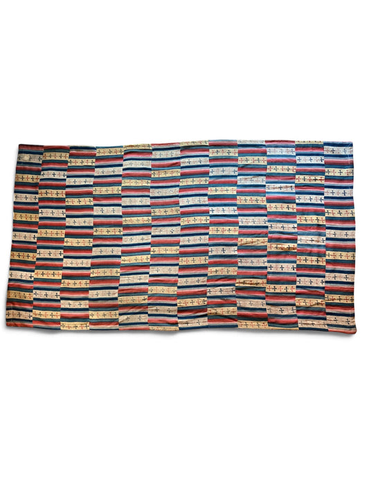 Antique Tibetan Nambu Wool Blanket c1900 Bhutanese Wrap Textile 4'5" x 7'10"