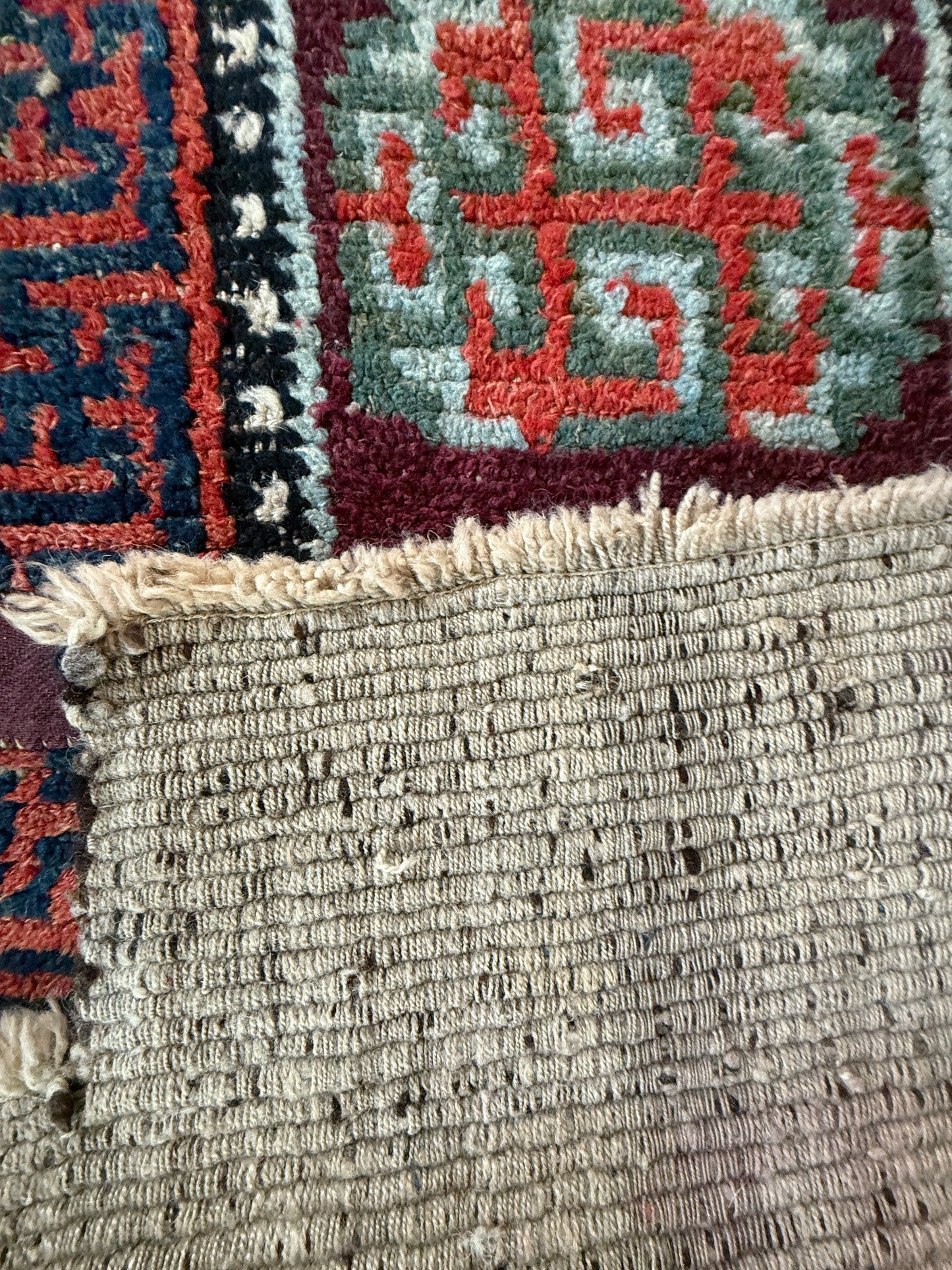 Antique Tibetan saddle rug