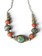 Antique Tibetan Necklace with Turquoise Hair Bead Pendant