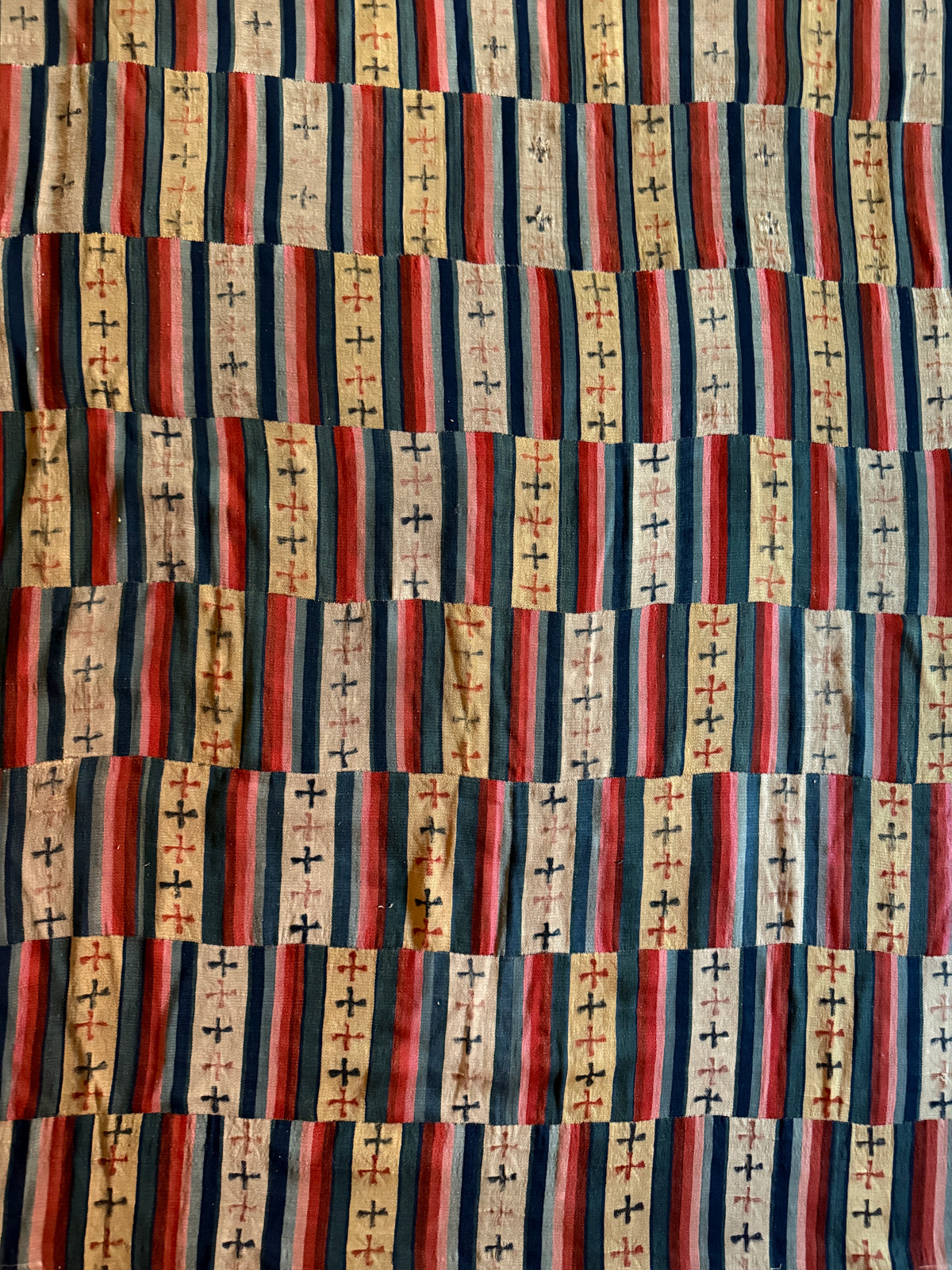 Antique Tibetan Nambu Wool Blanket c1900 Bhutanese Wrap Textile 4'5" x 7'10"