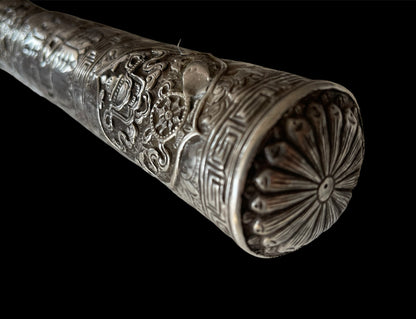 An antique Tibetan silver document holder