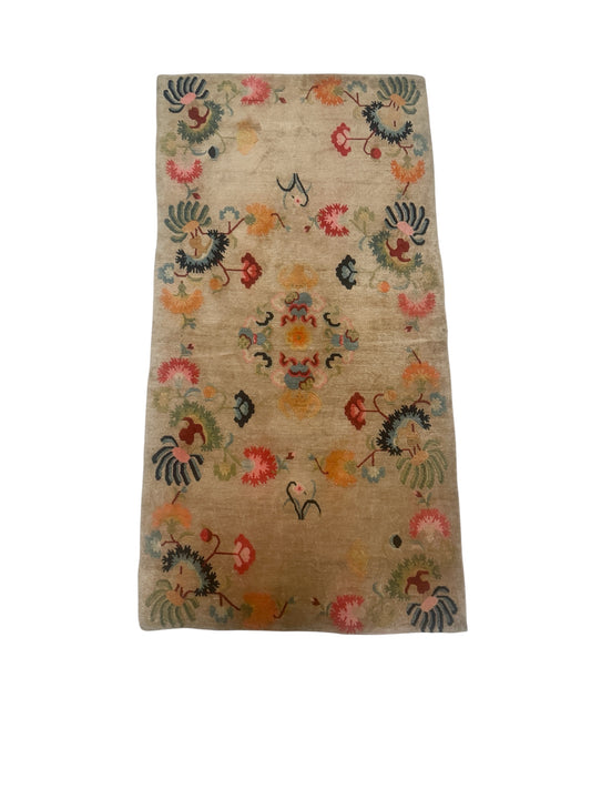 A mid 20th C., Tibetan modern floral  rug