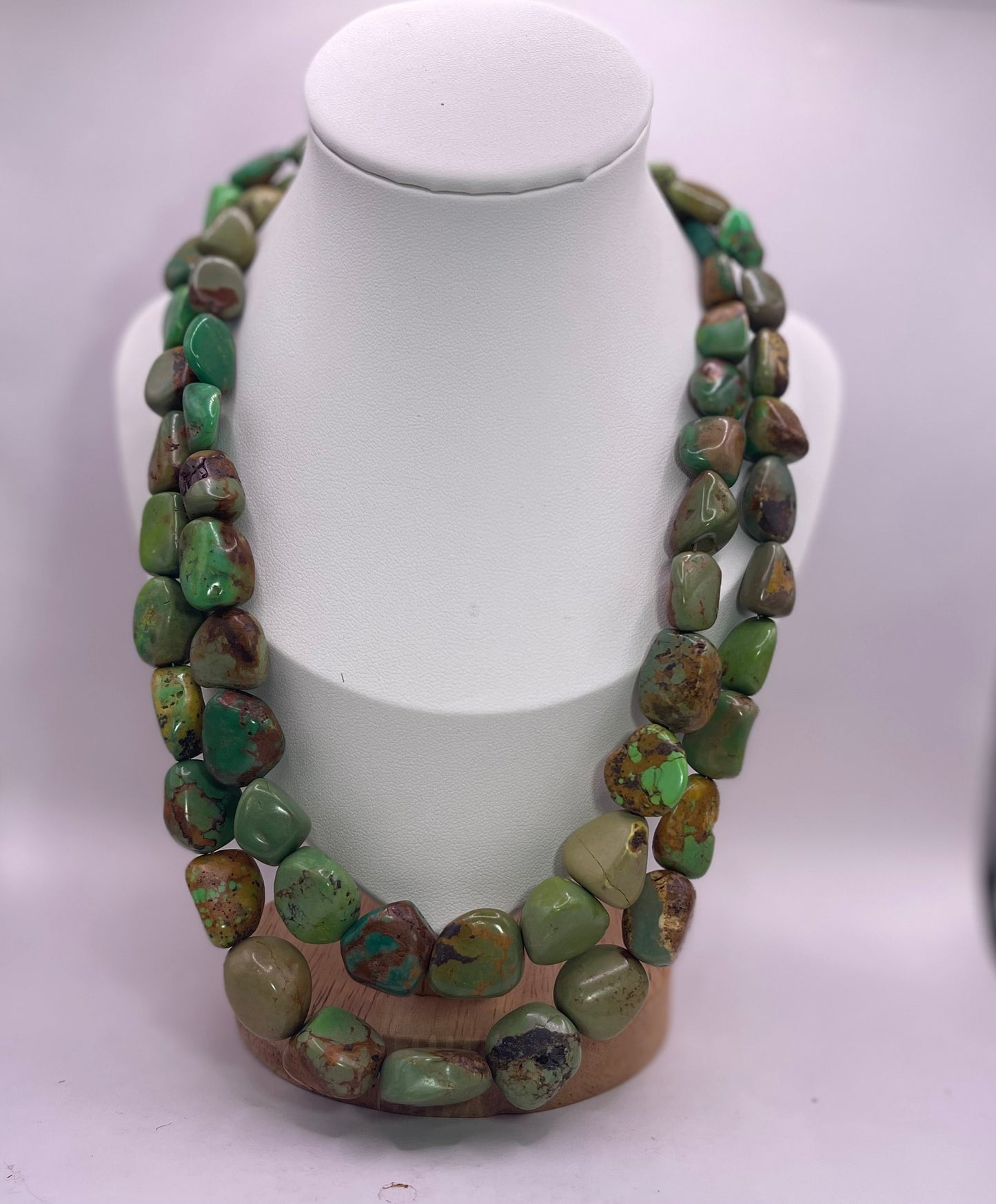 Mojave green turquoise nugget necklace
