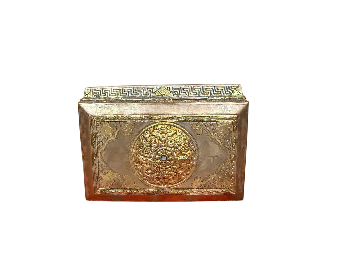 Antique silver and gilded silver Bhutanese betel nut box
