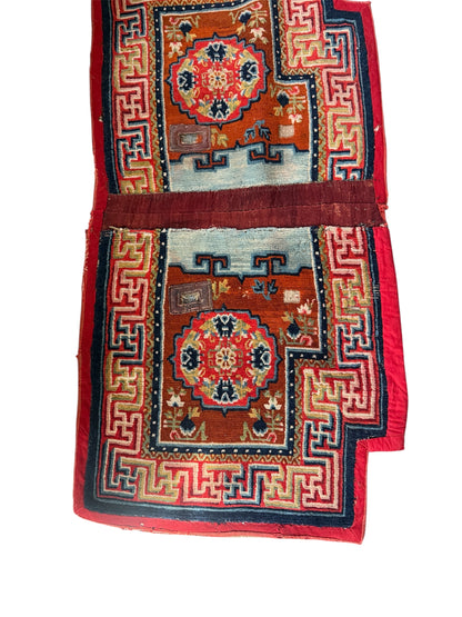 An antique Tibetan saddle rug