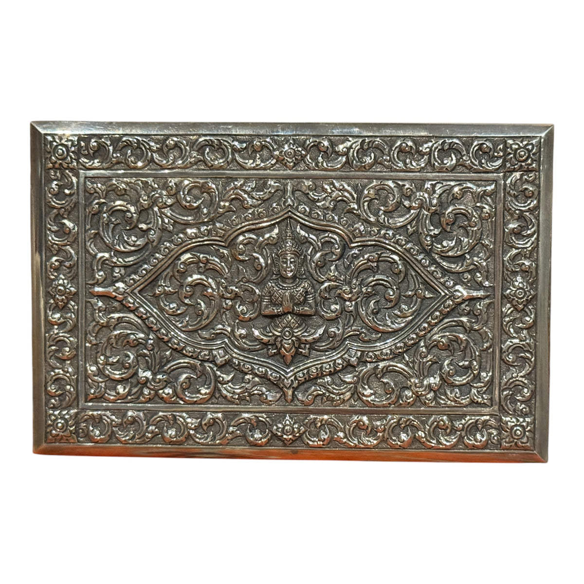 An antique Thai cigar silver box