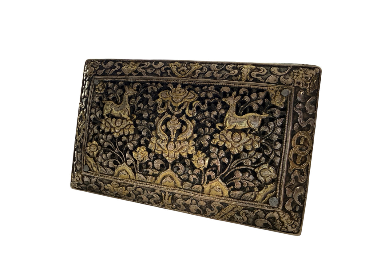An antique Bhutanese betel nut silver box