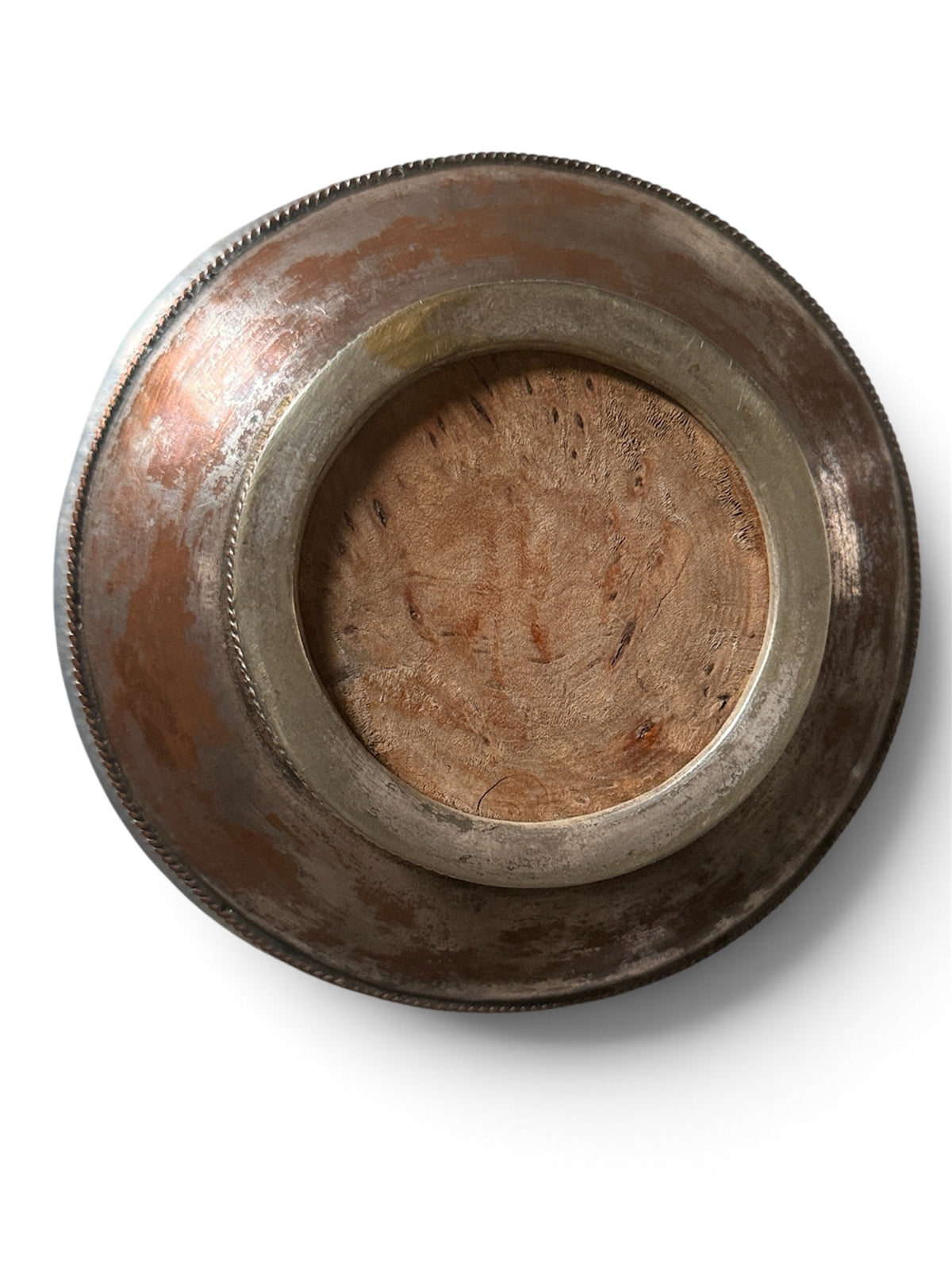 Antique Tibetan Burlwood and Silver Bowl